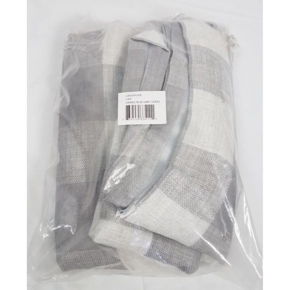 Grainger Grey Linen Buffalo Check 52x95 Blackout Rod/Tab Curtain Panel - Picture 2 of 4